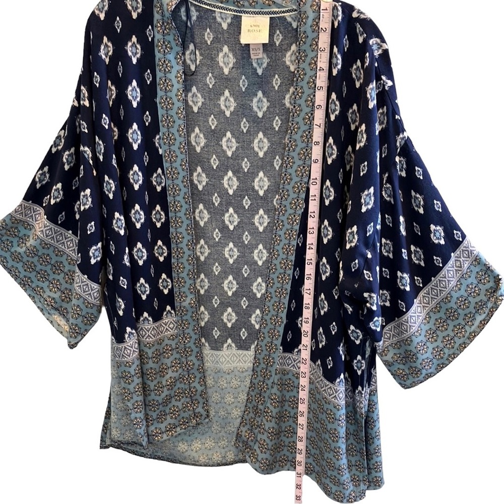 Knox Rose bohemian medallion kimono blue size S/XS - Picture 7 of 14